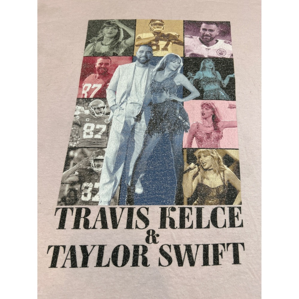 Travis Kelce Taylor Swift Pink Graphic Tee Shirt Men Large Swifty Eras Tour FAIR